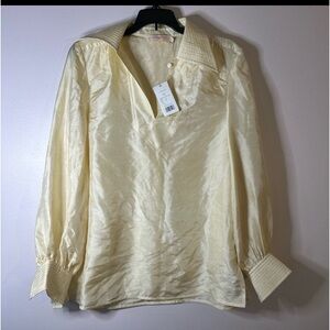 Tory Burch SILK TUNIC TOP Small New With Tag!  COLOR CREAM